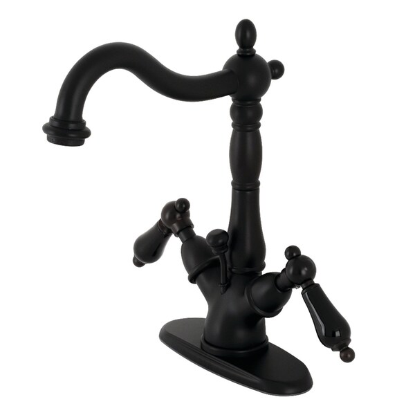 Duchess 2-Handle Bathroom Faucet W/Brass Pop-Up & Cover Plate, Black